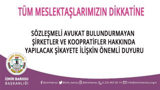 Sözleşmeli Avukat Bulundurmayan Şirketler ve Kooperatifler Hakkında Yapılacak Şikayete İlişkin Önemli Duyuru